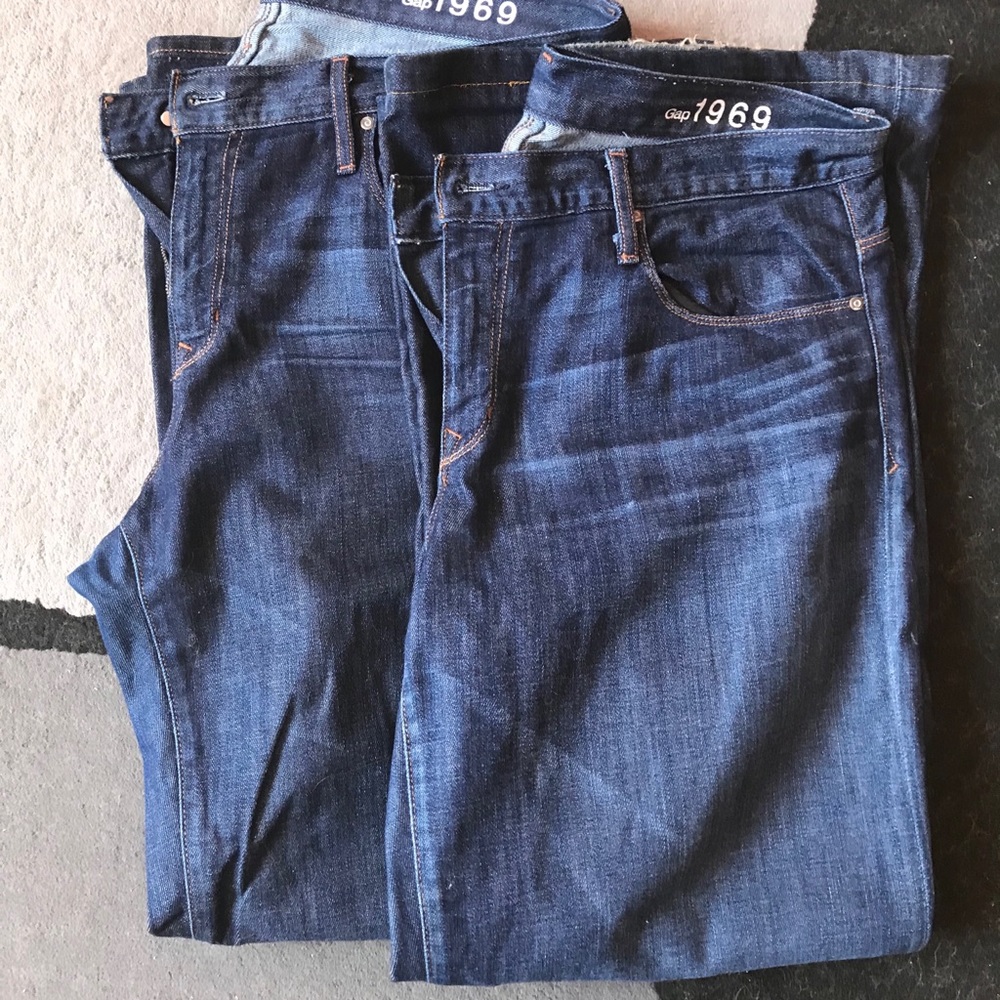 2 GAP pairs of flare jeans